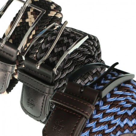ceinture tressée empiècement cuir Bill Tornade, divers coloris - Matière noble