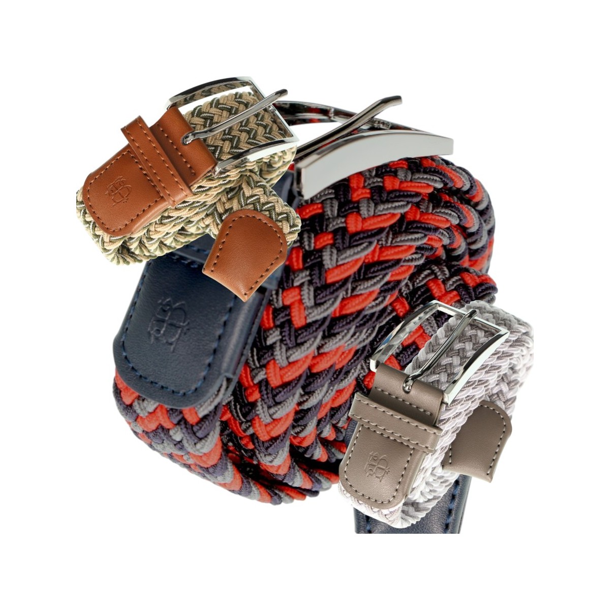 ceinture tressée empiècement cuir Bill Tornade, divers coloris - Matière noble