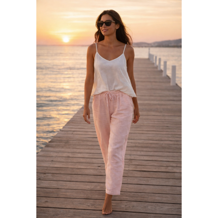 PANTALON 100% LIN NATUREL...