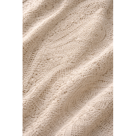 Pull femme crochet écru - Matière noble