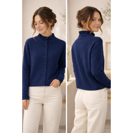 GILET CARDIGAN OUESSANT MARINE