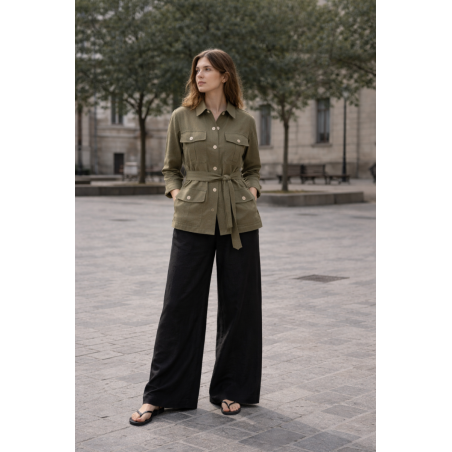 Saharienne femme 30% Lin, divers coloris - Matière noble