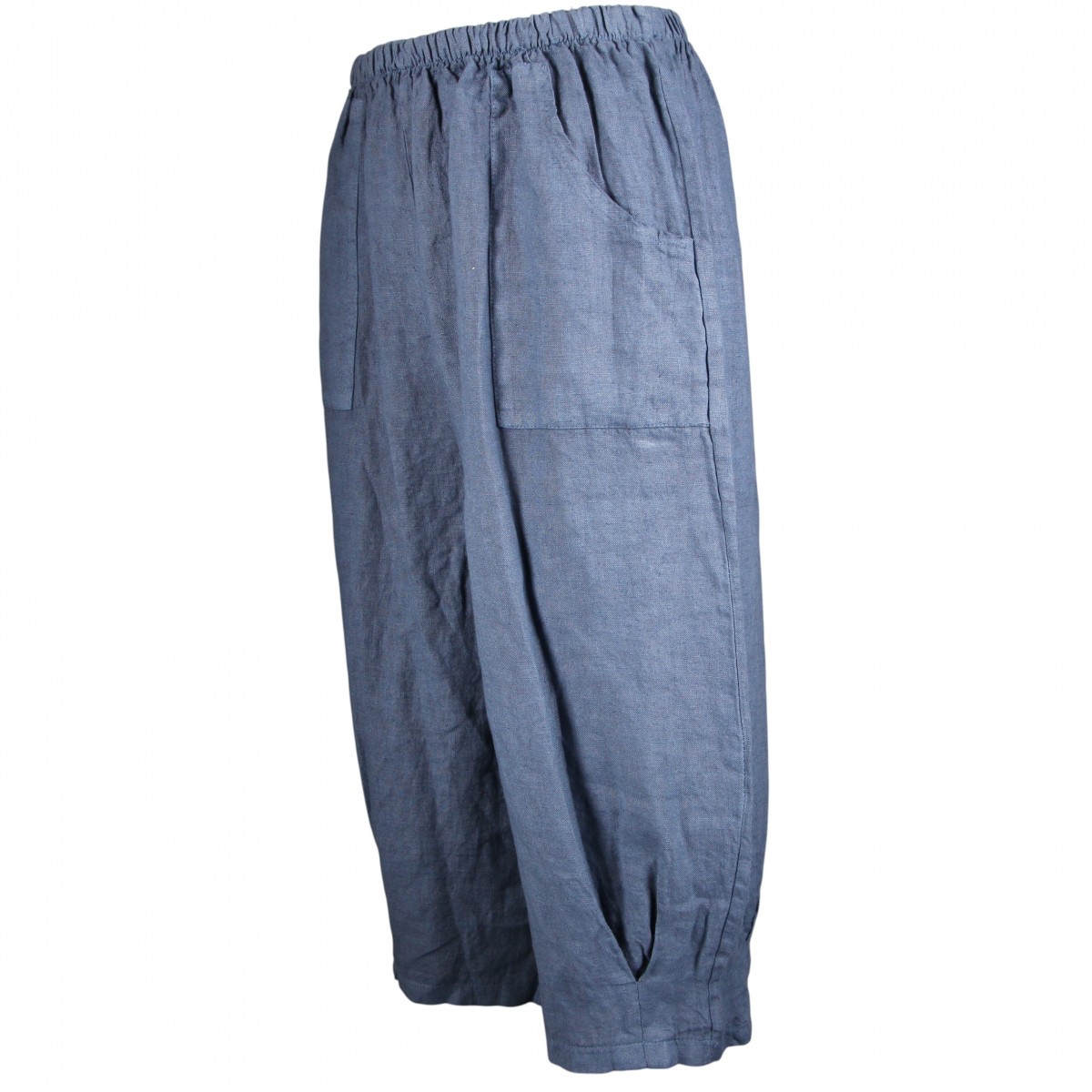 Pantalon court large 100% lin Végan femme, divers coloris - Matière noble