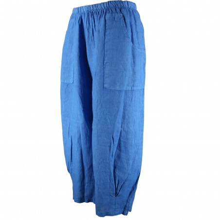 Pantalon court large 100% lin Végan femme, divers coloris - Matière noble