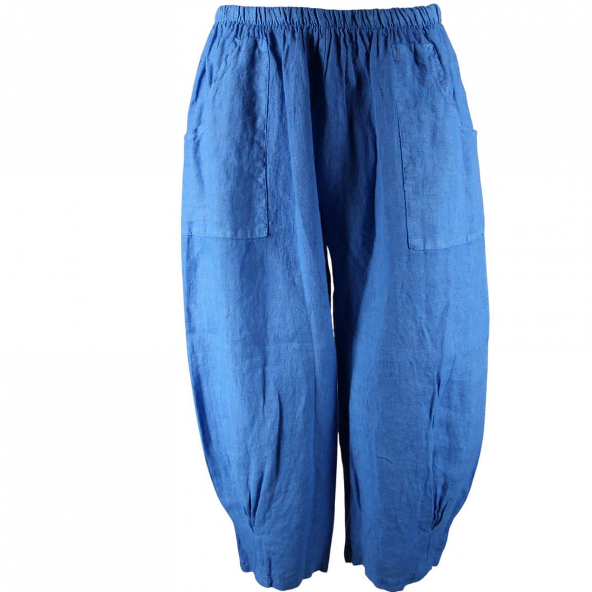 Pantalon court large 100% lin Végan femme, divers coloris - Matière noble