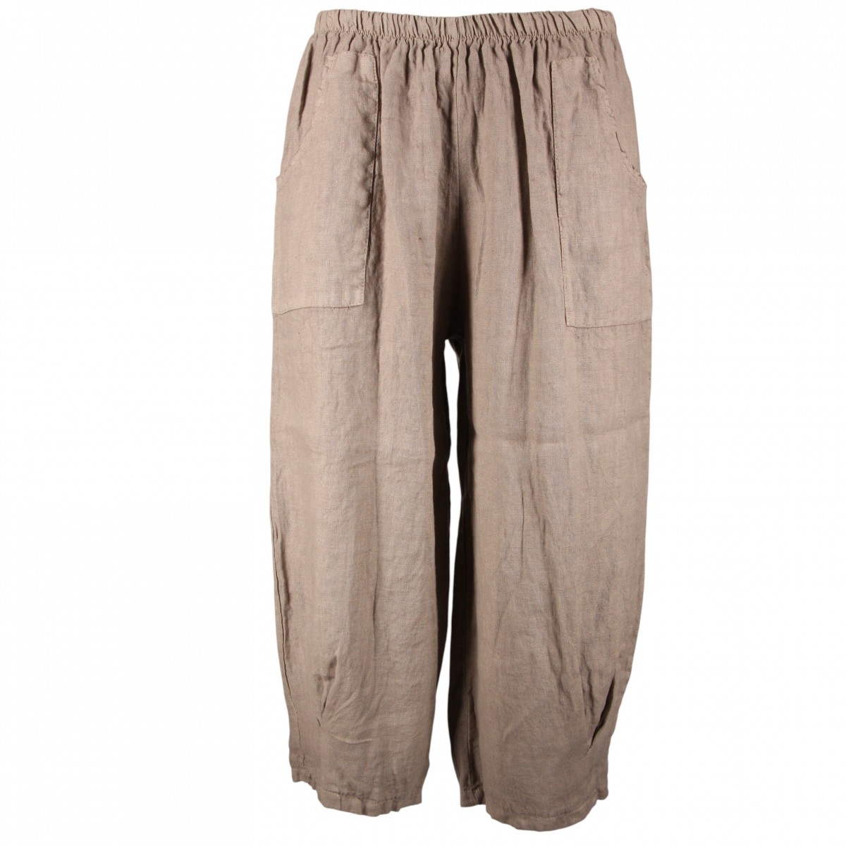 Pantalon court large 100% lin Végan femme, divers coloris - Matière noble
