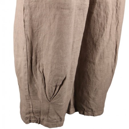 Pantalon court large 100% lin Végan femme, divers coloris - Matière noble