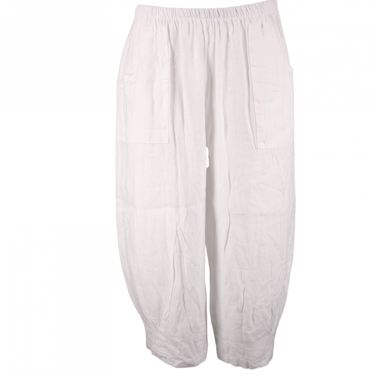 Pantalon court large 100% lin Végan femme, divers coloris - Matière noble