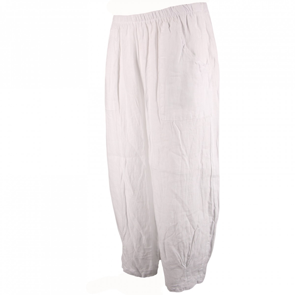 Pantalon court large 100% lin Végan femme, divers coloris - Matière noble