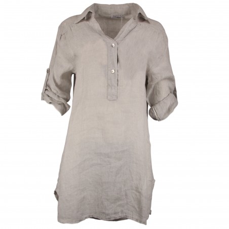 Chemise tunique100% Lin naturel Vegan,  divers coloris - Matière noble