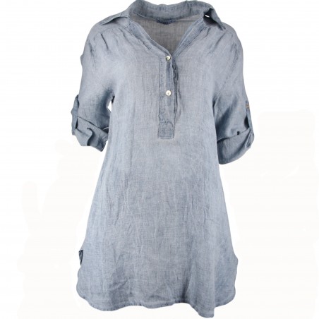 Chemise tunique100% Lin naturel Vegan,  divers coloris - Matière noble