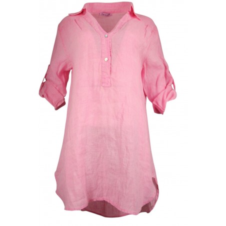 Chemise tunique100% Lin naturel Vegan,  divers coloris - Matière noble