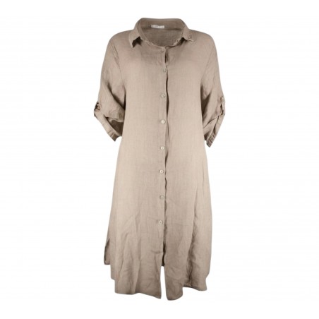 Robe chemise midi lin Vegan , divers coloris - Matière noble