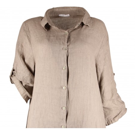 Robe chemise midi lin Vegan , divers coloris - Matière noble