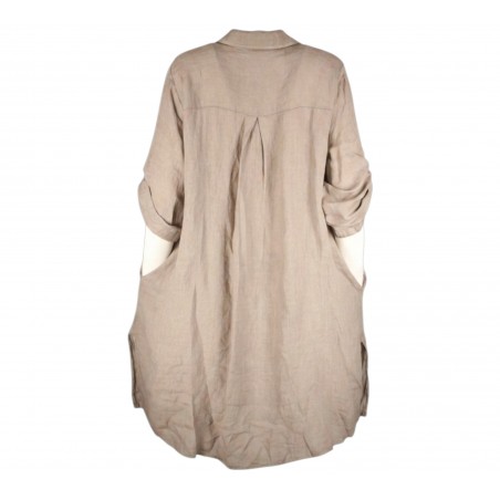 Robe chemise midi lin Vegan , divers coloris - Matière noble