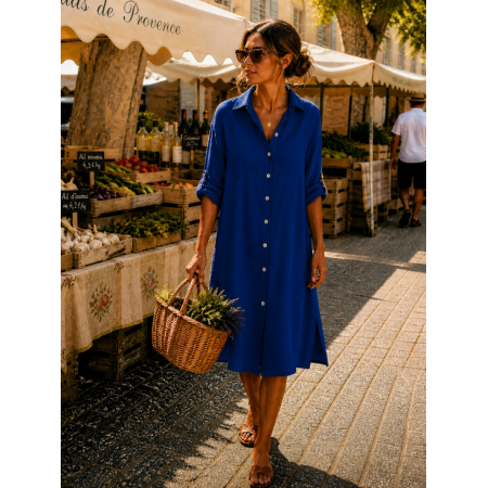 ROBE CHEMISE 100% LIN VEGAN...