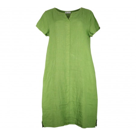 Robe lin manches courtes 100% lin Vegan - Matière noble