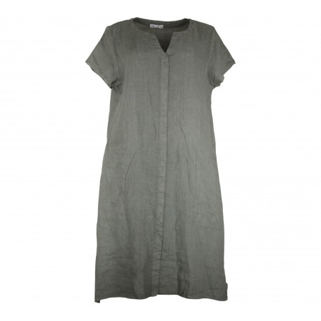 Robe lin manches courtes 100% lin Vegan - Matière noble