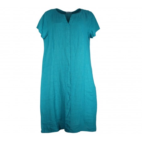 Robe lin manches courtes 100% lin Vegan - Matière noble