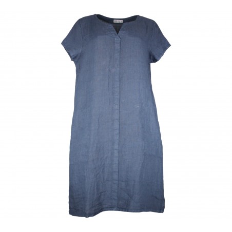 Robe lin manches courtes 100% lin Vegan - Matière noble