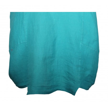 Robe coloris marine, 100% lin - Matière noble