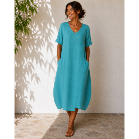 ROBE 100% LIN NATUREL...