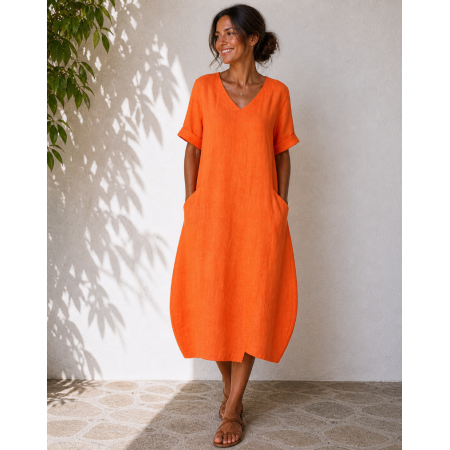 ROBE 100% LIN NATUREL...