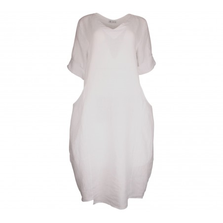 Robe blanche  100% lin - Matière noble