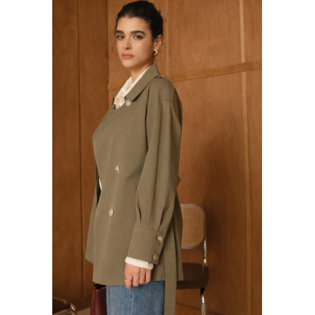 Trench Tencel kaki - Matière noble