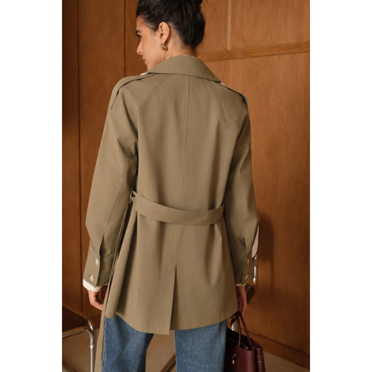 Trench Tencel kaki - Matière noble