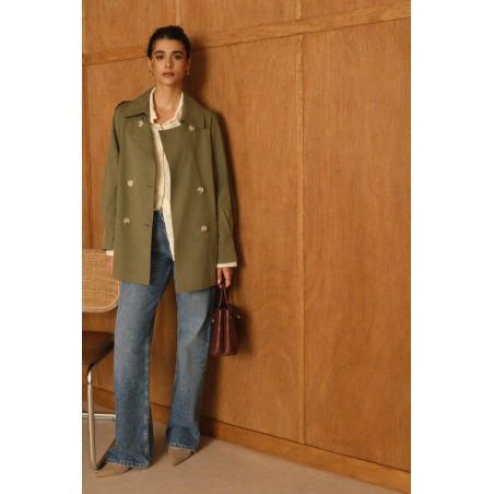 Trench Tencel kaki - Matière noble