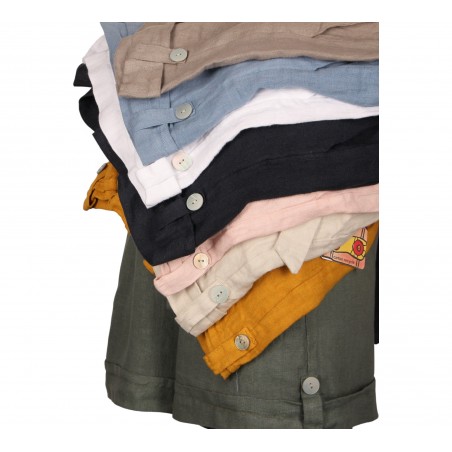 Short 100% lin Vegan femme, divers coloris - Matière noble
