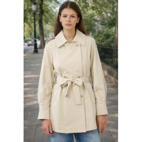Trench Tencel beige - Matière noble