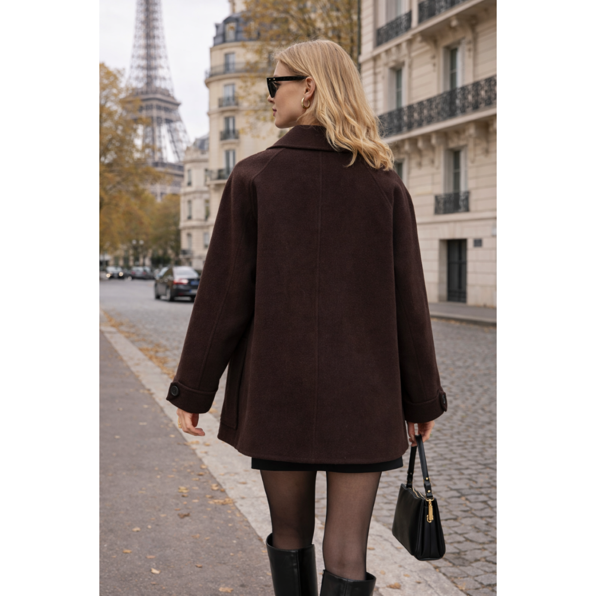 Manteau caban 70% laine femme - Matière noble