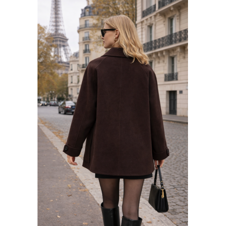 Manteau caban 70% laine femme - Matière noble