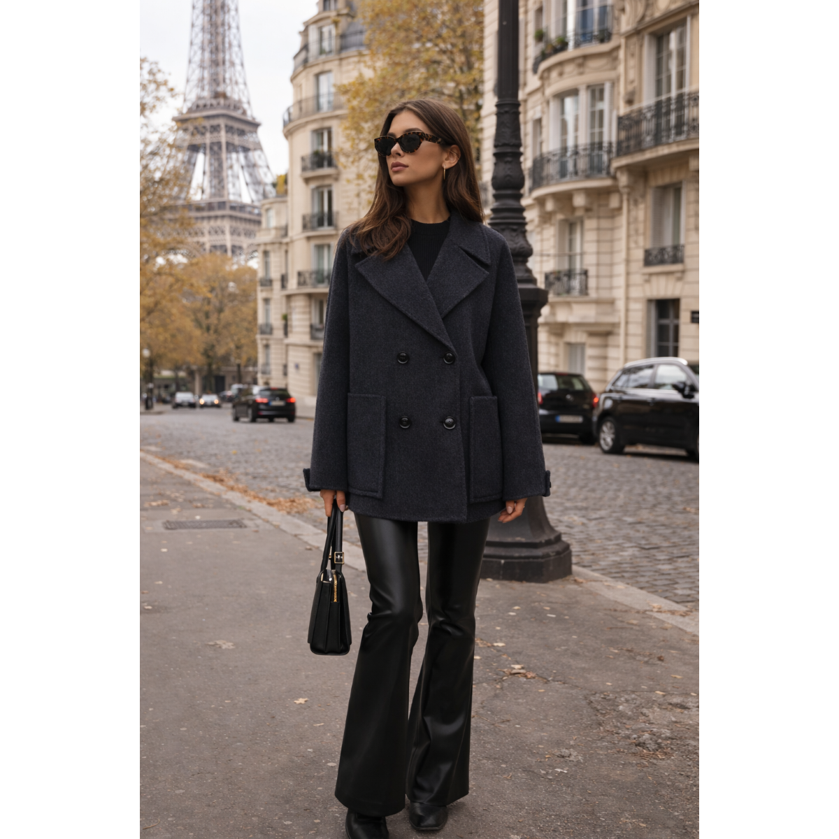 Manteau caban 70% laine femme - Matière noble