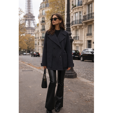 Manteau caban 70% laine femme - Matière noble