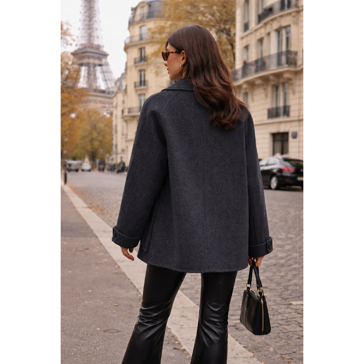 Manteau caban 70% laine femme - Matière noble