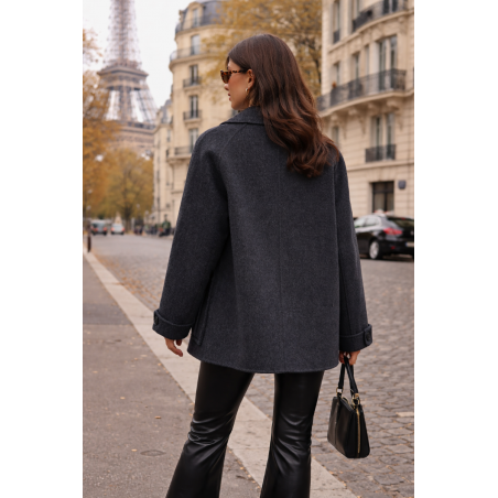 Manteau caban 70% laine femme - Matière noble