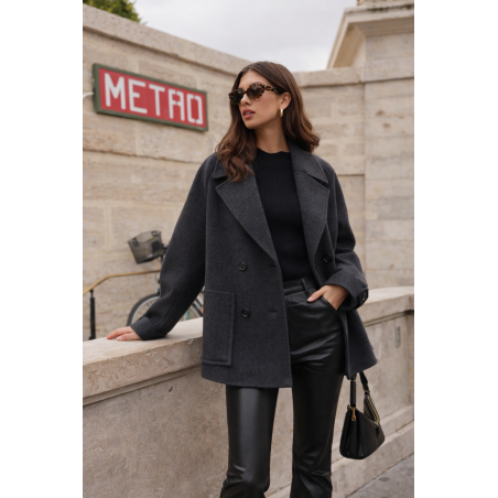 Manteau caban 70% laine femme - Matière noble