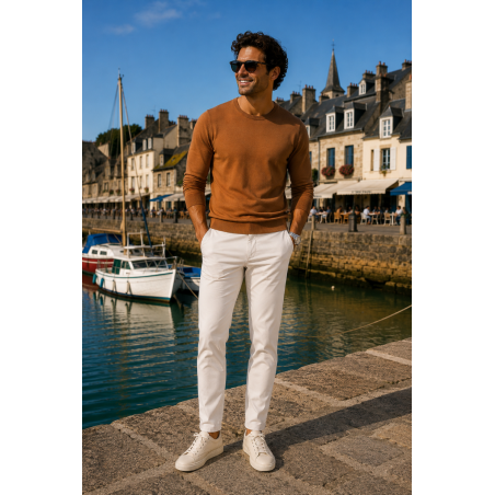 Pantalon Chino Homme ivoire -- Matière-noble 45,90€