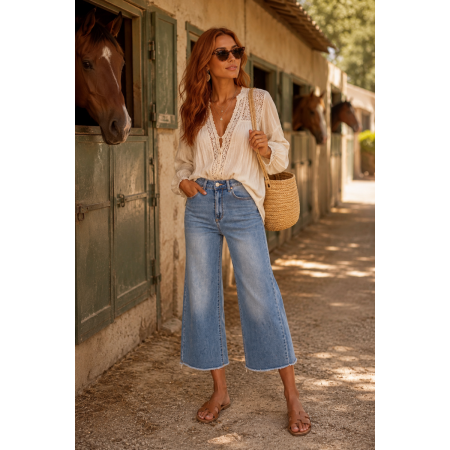 JEAN CROPPED LARGE STRECH...
