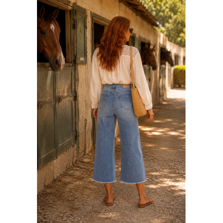 Jean CROPPED stretch femme Nina Carter - Matière noble 29,90€