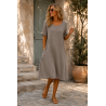 Robe 100% lin Vegan taupe- Matière noble