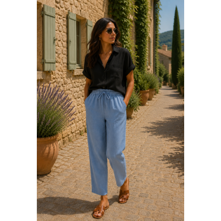 PANTALON 100% LIN NATUREL...