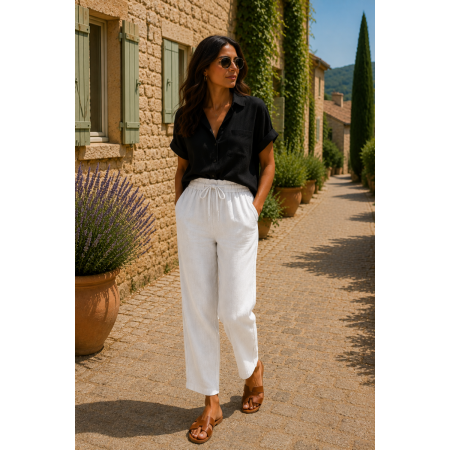 PANTALON 100% LIN NATUREL...