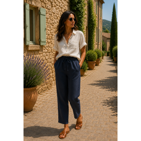 PANTALON 100% LIN NATUREL...