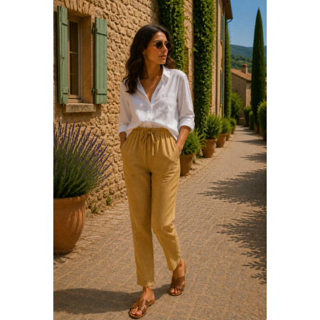PANTALON 100% LIN NATUREL...
