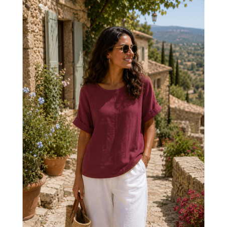 Joli Haut 100 % Lin naturel Vegan, divers coloris - Matière noble