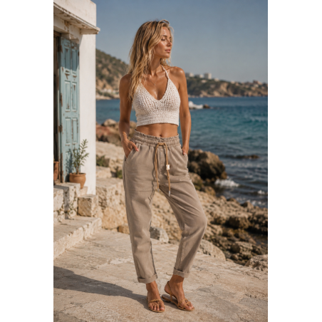 Pantalon ample beige Nina Carter - Matière noble 29,90€